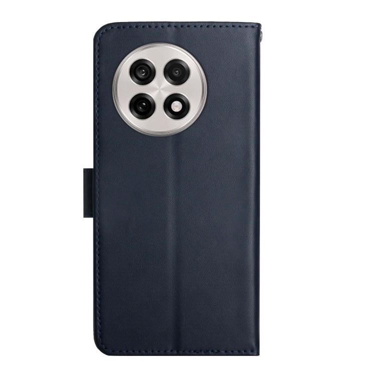 For OnePlus 13R Genuine Leather Fingerprint-proof Flip Phone Case(Blue) - OnePlus Cases by buy2fix | Online Shopping UK | buy2fix