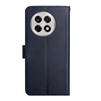 For OnePlus 13R Genuine Leather Fingerprint-proof Flip Phone Case(Blue) - OnePlus Cases by buy2fix | Online Shopping UK | buy2fix