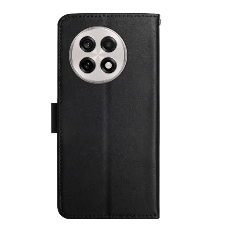 For OnePlus 13R Genuine Leather Fingerprint-proof Flip Phone Case(Black) - OnePlus Cases by buy2fix | Online Shopping UK | buy2fix