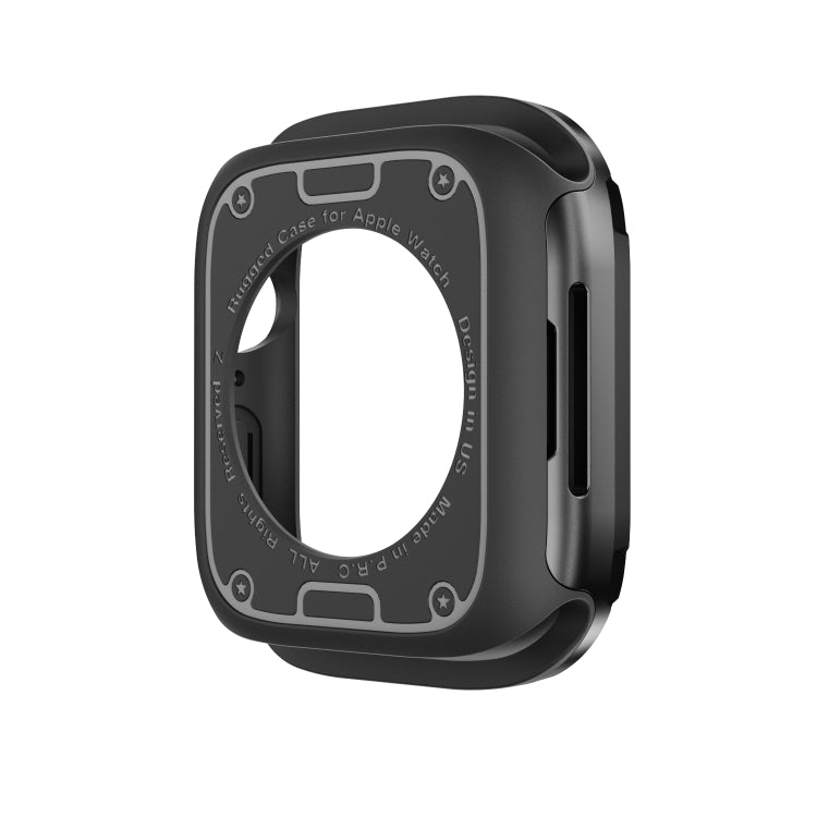 For Apple Watch Series 9 / 8 / 7 45mm 2-in-1 PC Hybrid TPU Armor Watch Case(Black) by buy2fix