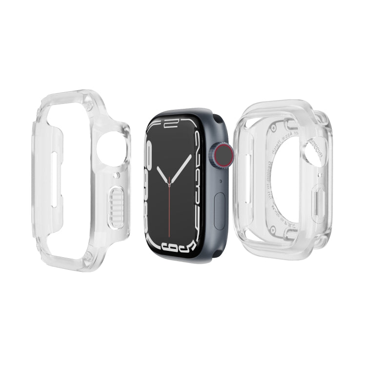 For Apple Watch Series 9 / 8 / 7 45mm 2-in-1 PC Hybrid TPU Armor Watch Case(Transparent) by buy2fix