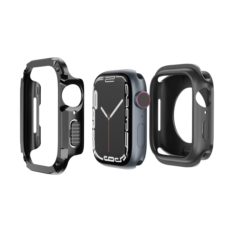 For Apple Watch Series 6 / 5 / 4 / SE 40mm 2-in-1 PC Hybrid TPU Armor Watch Case(Black) by buy2fix