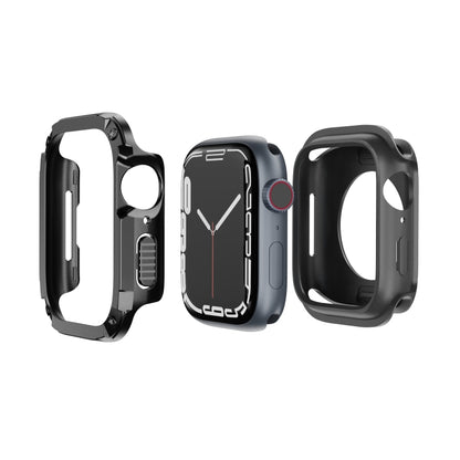 For Apple Watch Series 6 / 5 / 4 / SE 40mm 2-in-1 PC Hybrid TPU Armor Watch Case(Black) by buy2fix