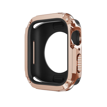 For Apple Watch Series 6 / 5 / 4 / SE 44mm 2-in-1 PC Hybrid TPU Armor Watch Case(Rose Gold) by buy2fix