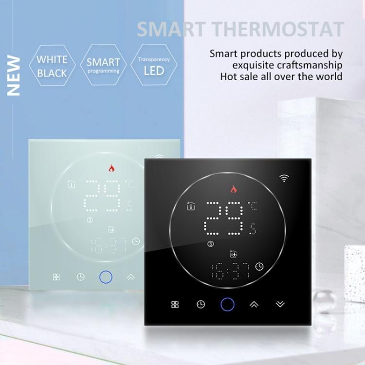 BHT-008GBL 95-240V AC 16A Smart Home Electric Heating LED Thermostat Without WiFi(White) by buy2fix