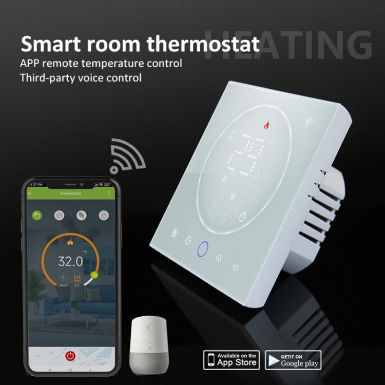 BHT-008GBL 95-240V AC 16A Smart Home Electric Heating LED Thermostat Without WiFi(White) by buy2fix