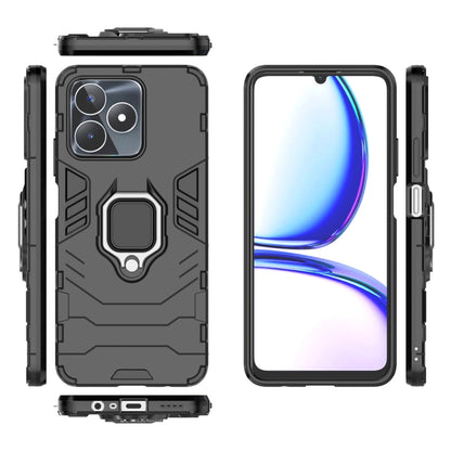 For Realme C53 4G Magnetic Ring Holder PC + TPU Phone Case(Black) - Realme Cases by buy2fix | Online Shopping UK | buy2fix