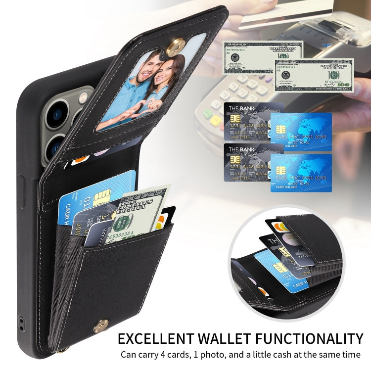 For iPhone 13 Pro Crossbody Lanyard Zipper Wallet Leather Phone Case(Black) - iPhone 13 Pro Cases by buy2fix | Online Shopping UK | buy2fix