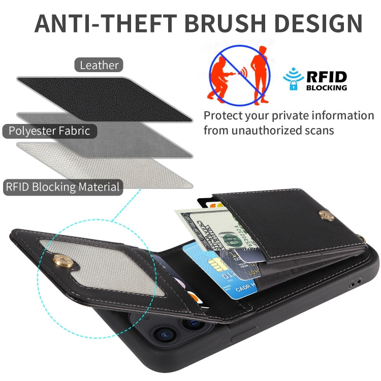 For iPhone 12 / 12 Pro Crossbody Lanyard Zipper Wallet Leather Phone Case(Black) - iPhone 12 / 12 Pro Cases by buy2fix | Online Shopping UK | buy2fix