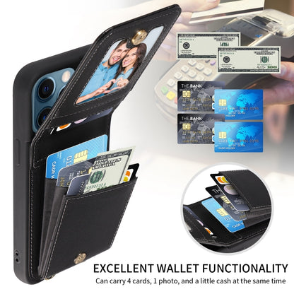 For iPhone 12 Pro Max Crossbody Lanyard Zipper Wallet Leather Phone Case(Black) - iPhone 12 Pro Max Cases by buy2fix | Online Shopping UK | buy2fix