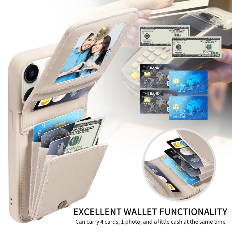 For iPhone 11 Pro Crossbody Lanyard Zipper Wallet Leather Phone Case(Beige) - iPhone 11 Pro Cases by buy2fix | Online Shopping UK | buy2fix