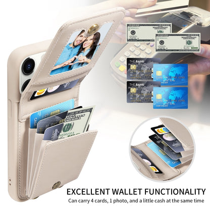 For iPhone 11 Pro Crossbody Lanyard Zipper Wallet Leather Phone Case(Beige) - iPhone 11 Pro Cases by buy2fix | Online Shopping UK | buy2fix