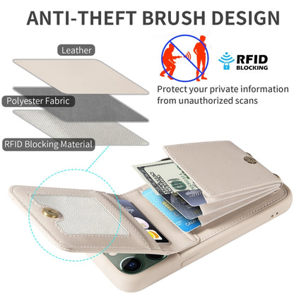 For iPhone 11 Pro Max Crossbody Lanyard Zipper Wallet Leather Phone Case(Beige) - iPhone 11 Pro Max Cases by buy2fix | Online Shopping UK | buy2fix