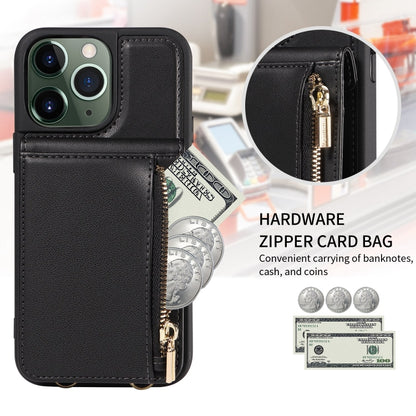For iPhone 11 Pro Max Crossbody Lanyard Zipper Wallet Leather Phone Case(Black) - iPhone 11 Pro Max Cases by buy2fix | Online Shopping UK | buy2fix