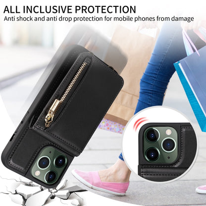 For iPhone 11 Pro Max Crossbody Lanyard Zipper Wallet Leather Phone Case(Black) - iPhone 11 Pro Max Cases by buy2fix | Online Shopping UK | buy2fix