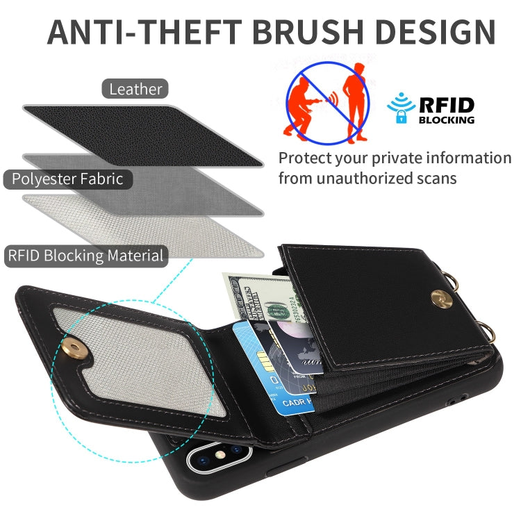 For iPhone XR Crossbody Lanyard Zipper Wallet Leather Phone Case(Black) - More iPhone Cases by buy2fix | Online Shopping UK | buy2fix