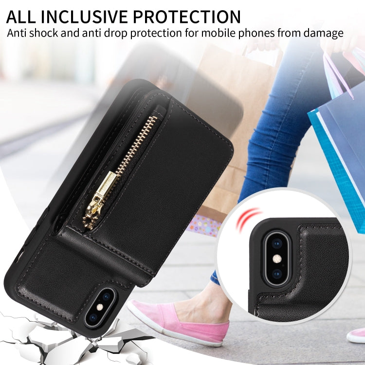 For iPhone XS Max Crossbody Lanyard Zipper Wallet Leather Phone Case(Black) - More iPhone Cases by buy2fix | Online Shopping UK | buy2fix