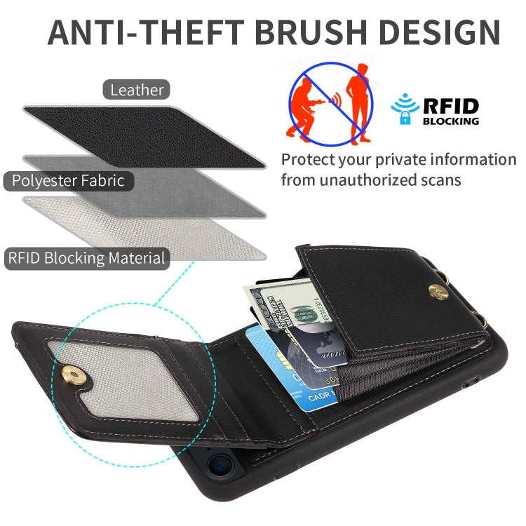 For iPhone SE 2022/ 7 / 8 Crossbody Lanyard Zipper Wallet Leather Phone Case(Black) - iPhone SE 2022 / 2020 / 8 / 7 Cases by buy2fix | Online Shopping UK | buy2fix