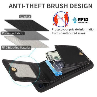 For iPhone SE 2022/ 7 / 8 Crossbody Lanyard Zipper Wallet Leather Phone Case(Black) - iPhone SE 2022 / 2020 / 8 / 7 Cases by buy2fix | Online Shopping UK | buy2fix