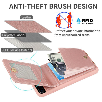 For iPhone 7 Plus / 8 Plus Crossbody Lanyard Zipper Wallet Leather Phone Case(Rose Gold) - More iPhone Cases by buy2fix | Online Shopping UK | buy2fix