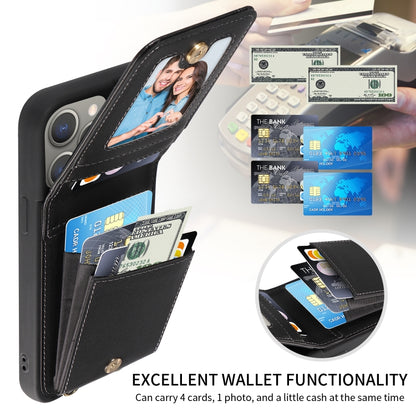 For iPhone 15 Pro Max Crossbody Lanyard Zipper Wallet Leather Phone Case(Black) - iPhone 15 Pro Max Cases by buy2fix | Online Shopping UK | buy2fix