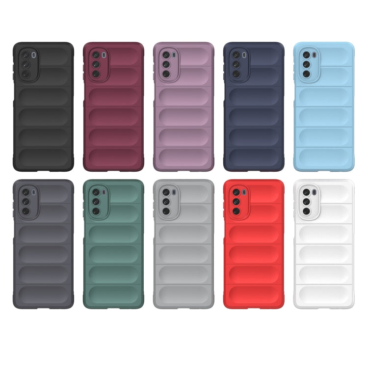 For Motorola Moto G62 5G Magic Shield TPU + Flannel Phone Case(Light Blue) - Motorola Cases by buy2fix | Online Shopping UK | buy2fix