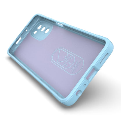 For Motorola Moto G62 5G Magic Shield TPU + Flannel Phone Case(Light Blue) - Motorola Cases by buy2fix | Online Shopping UK | buy2fix