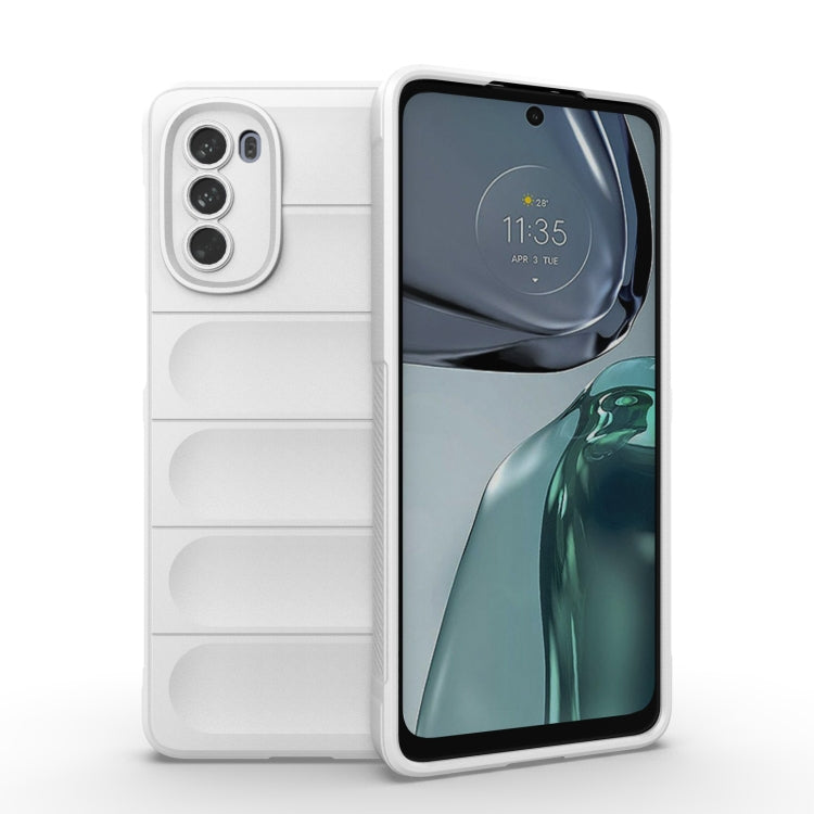 For Motorola Moto G62 5G Magic Shield TPU + Flannel Phone Case(White) by buy2fix
