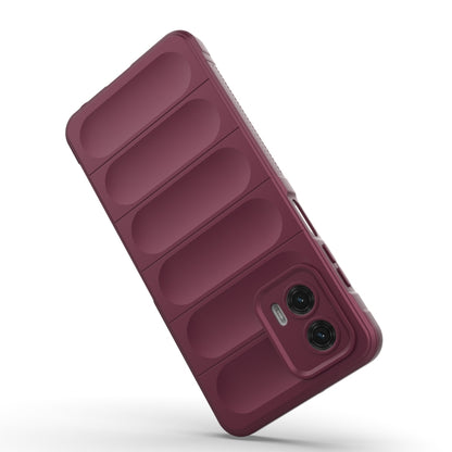 For Motorola Moto G73 5G Magic Shield TPU + Flannel Phone Case(Black) - Motorola Cases by buy2fix | Online Shopping UK | buy2fix