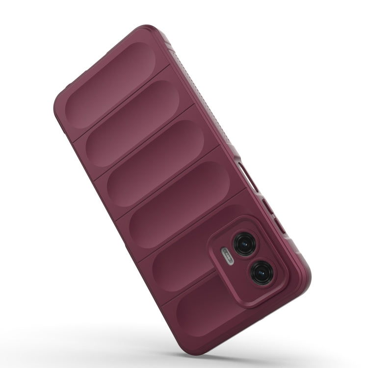 For Motorola Moto G73 5G Magic Shield TPU + Flannel Phone Case(Red) - Motorola Cases by buy2fix | Online Shopping UK | buy2fix