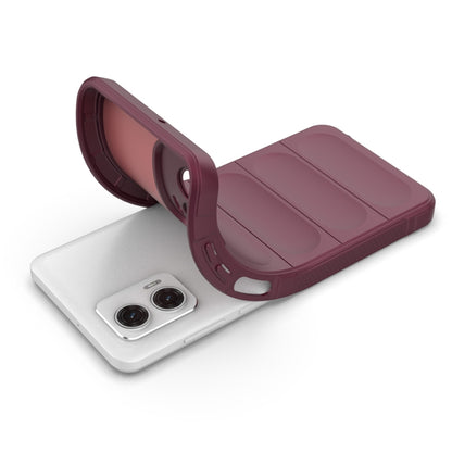 For Motorola Moto G73 5G Magic Shield TPU + Flannel Phone Case(Dark Grey) - Motorola Cases by buy2fix | Online Shopping UK | buy2fix