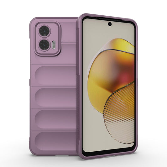 For Motorola Moto G73 5G Magic Shield TPU + Flannel Phone Case(Purple) - Motorola Cases by buy2fix | Online Shopping UK | buy2fix