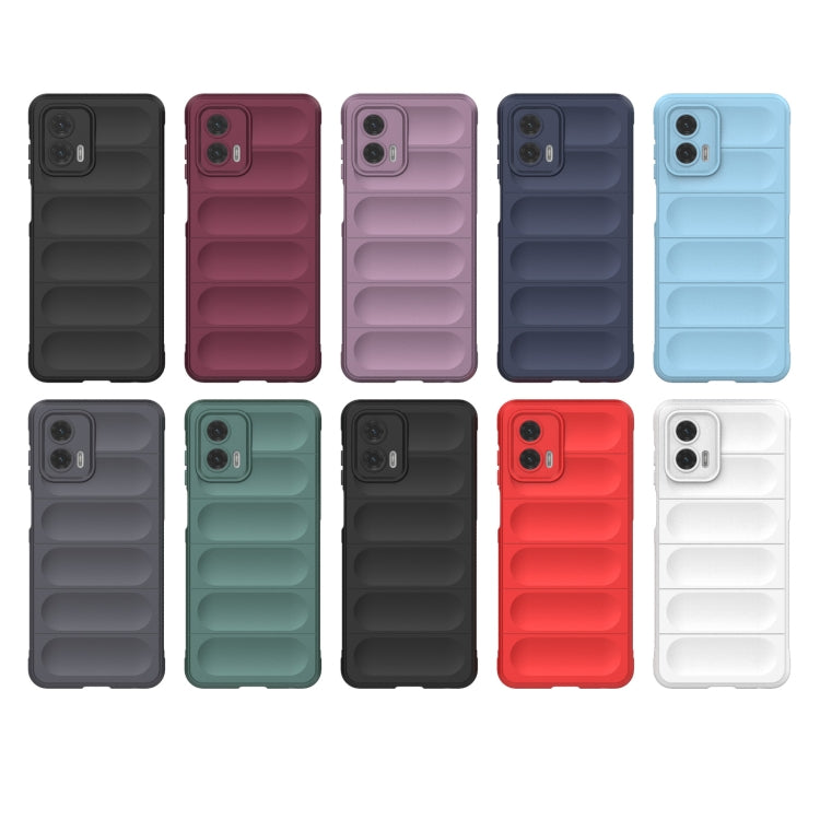 For Motorola Moto G73 5G Magic Shield TPU + Flannel Phone Case(White) - Motorola Cases by buy2fix | Online Shopping UK | buy2fix