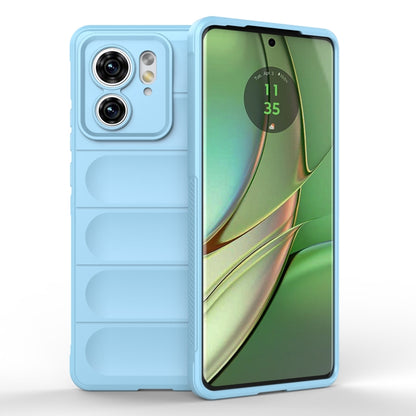 For Motorola Edge 40 5G Magic Shield TPU + Flannel Phone Case(Light Blue) - Motorola Cases by buy2fix | Online Shopping UK | buy2fix