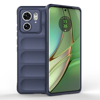 For Motorola Edge 40 5G Magic Shield TPU + Flannel Phone Case(Dark Blue) - Motorola Cases by buy2fix | Online Shopping UK | buy2fix