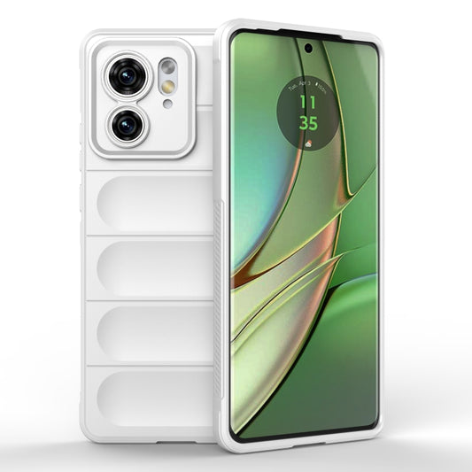 For Motorola Edge 40 5G Magic Shield TPU + Flannel Phone Case(White) - Motorola Cases by buy2fix | Online Shopping UK | buy2fix
