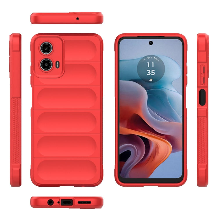 For Motorola Moto G34 5G Magic Shield TPU + Flannel Phone Case(Red) - Motorola Cases by buy2fix | Online Shopping UK | buy2fix