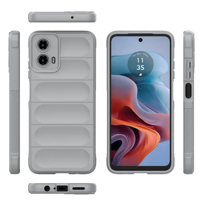 For Motorola Moto G34 5G Magic Shield TPU + Flannel Phone Case(Grey) - Motorola Cases by buy2fix | Online Shopping UK | buy2fix