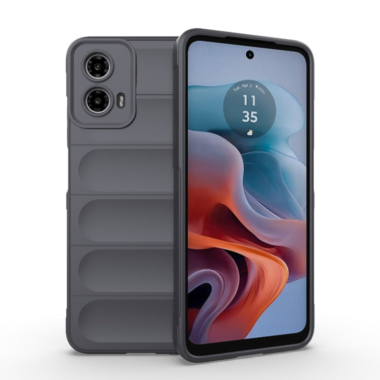 For Motorola Moto G34 5G Magic Shield TPU + Flannel Phone Case(Dark Grey) - Motorola Cases by buy2fix | Online Shopping UK | buy2fix