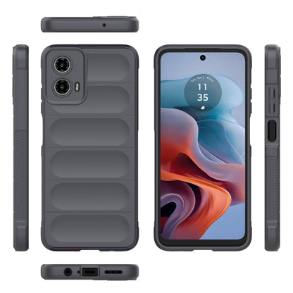 For Motorola Moto G34 5G Magic Shield TPU + Flannel Phone Case(Dark Grey) - Motorola Cases by buy2fix | Online Shopping UK | buy2fix