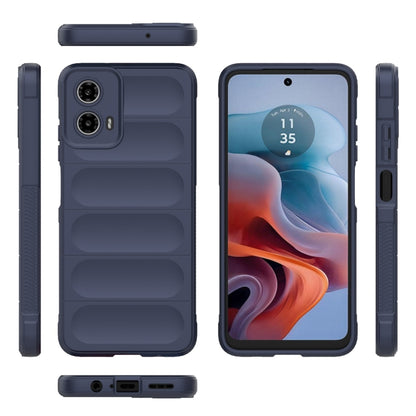 For Motorola Moto G34 5G Magic Shield TPU + Flannel Phone Case(Dark Blue) - Motorola Cases by buy2fix | Online Shopping UK | buy2fix