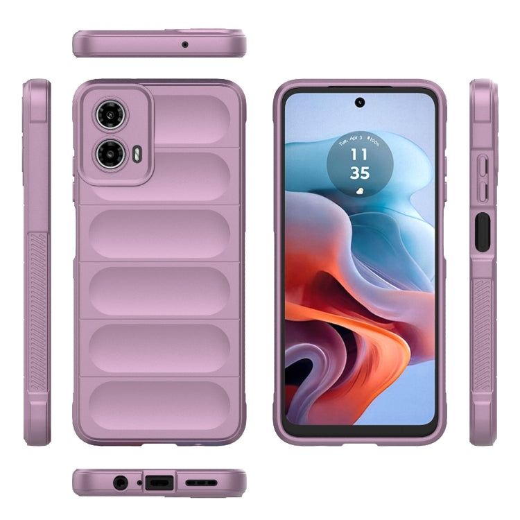 For Motorola Moto G34 5G Magic Shield TPU + Flannel Phone Case(Purple) - Motorola Cases by buy2fix | Online Shopping UK | buy2fix