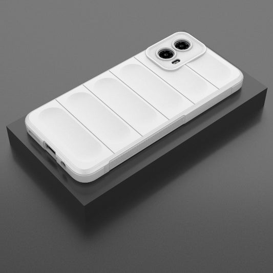 For Motorola Moto G34 5G Magic Shield TPU + Flannel Phone Case(White) by buy2fix