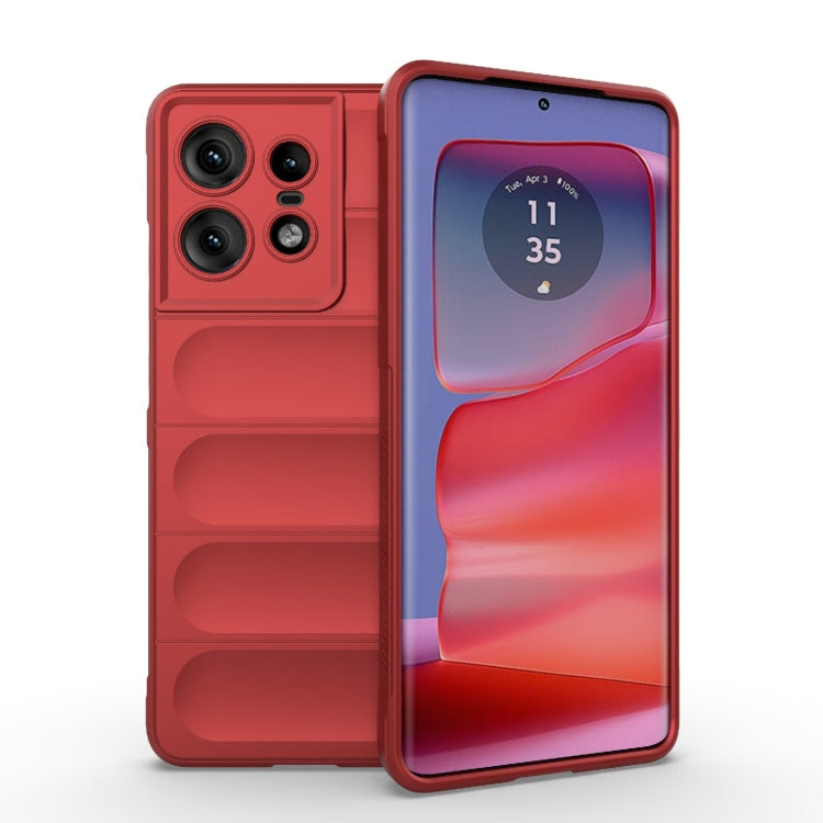 For Motorola Edge 50 Pro 5G Global Magic Shield TPU + Flannel Phone Case(Red) - Motorola Cases by buy2fix | Online Shopping UK | buy2fix