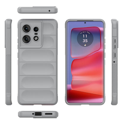 For Motorola Edge 50 Pro 5G Global Magic Shield TPU + Flannel Phone Case(Grey) - Motorola Cases by buy2fix | Online Shopping UK | buy2fix