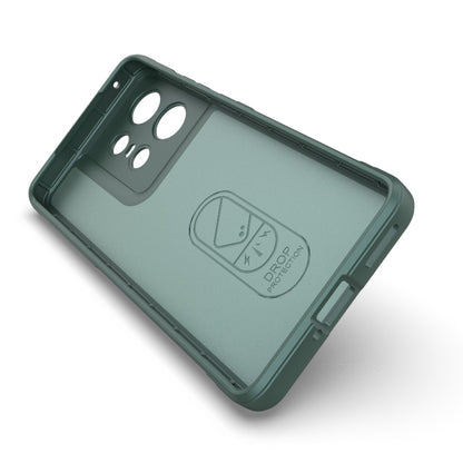 For Motorola Edge 50 Pro 5G Global Magic Shield TPU + Flannel Phone Case(Dark Green) - Motorola Cases by buy2fix | Online Shopping UK | buy2fix