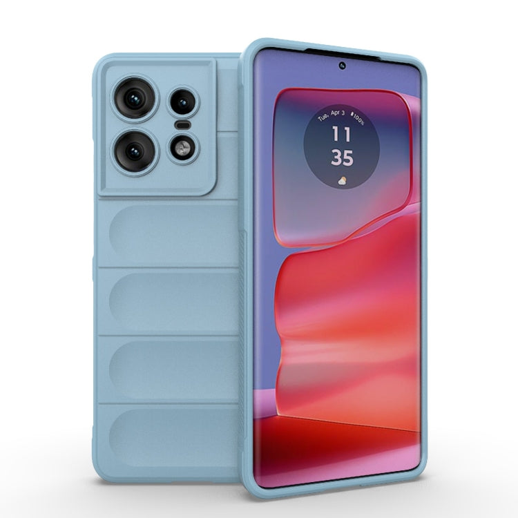 For Motorola Edge 50 Pro 5G Global Magic Shield TPU + Flannel Phone Case(Light Blue) - Motorola Cases by buy2fix | Online Shopping UK | buy2fix
