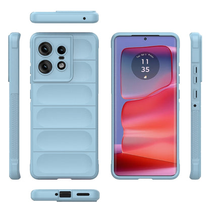 For Motorola Edge 50 Pro 5G Global Magic Shield TPU + Flannel Phone Case(Light Blue) - Motorola Cases by buy2fix | Online Shopping UK | buy2fix