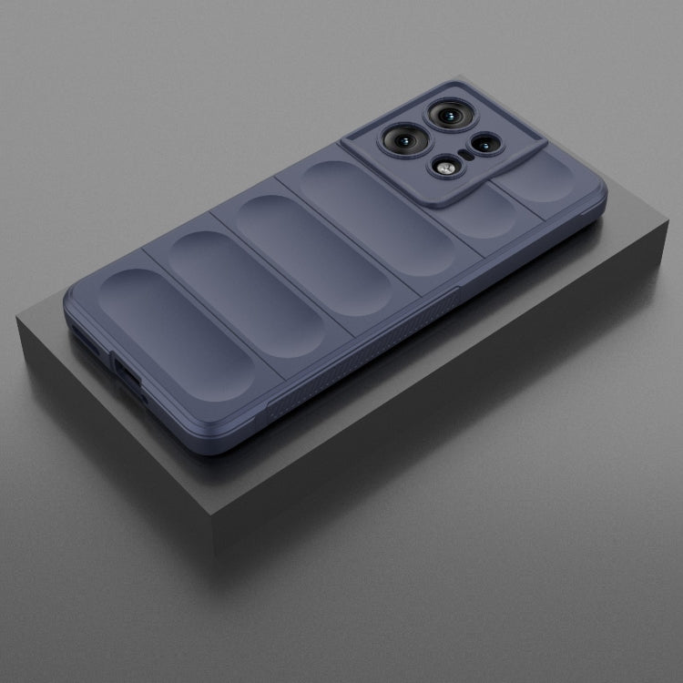 For Motorola Edge 50 Pro 5G Global Magic Shield TPU + Flannel Phone Case(Dark Blue) - Motorola Cases by buy2fix | Online Shopping UK | buy2fix