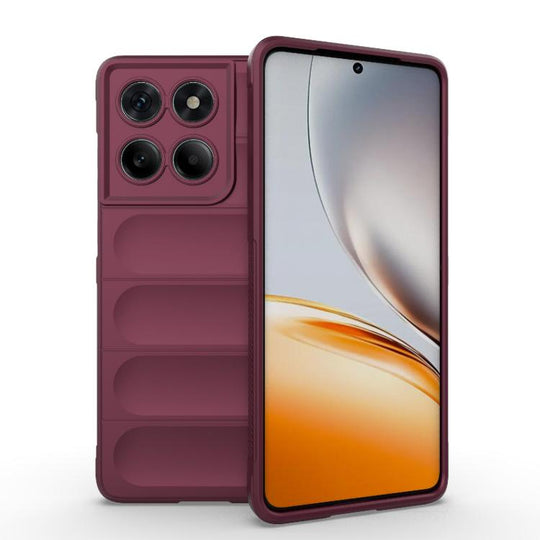 For Motorola Edge 60 Fusion 5G Global Magic Shield TPU + Flannel Phone Case(Wine Red)